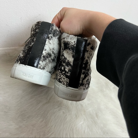 P448 Cow Hide Print Star 2.0 Calf Hair High Top Sneakers - Picture 7 of 9